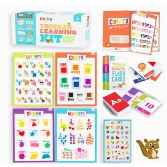 Merka Toddler Learning Kit: Posters Flashcards Book & Stickers - Picture 3 of 9